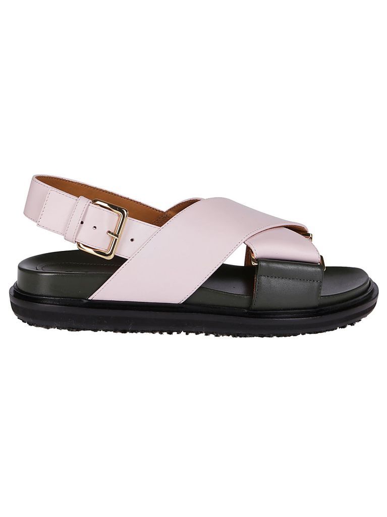 Peony Pink Leather Fussbett Sandals