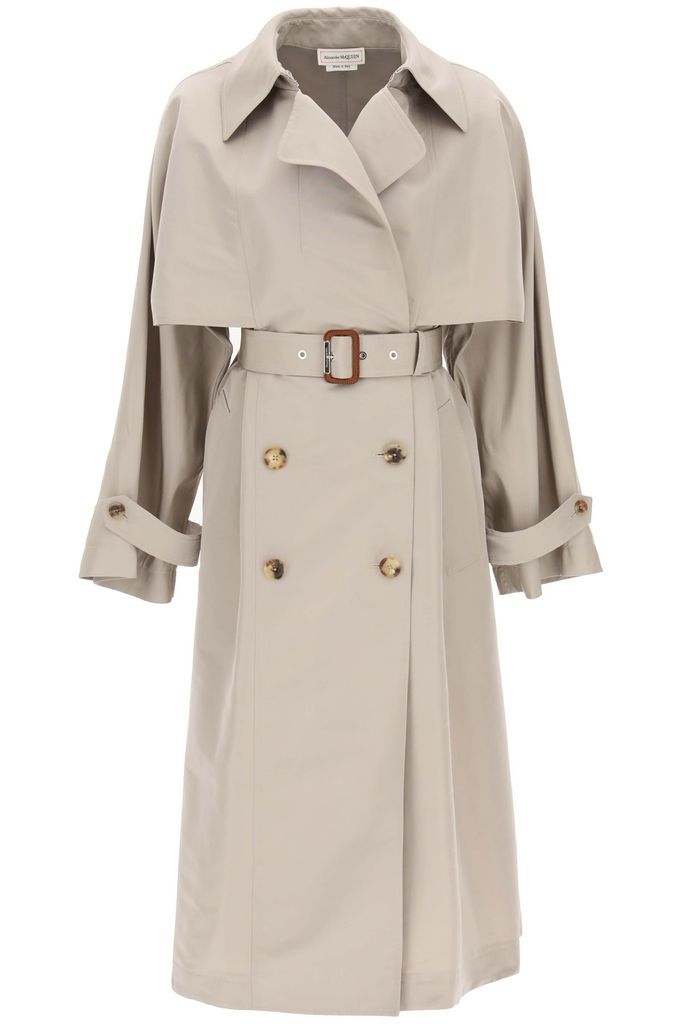Oversized Faille Trench Coat