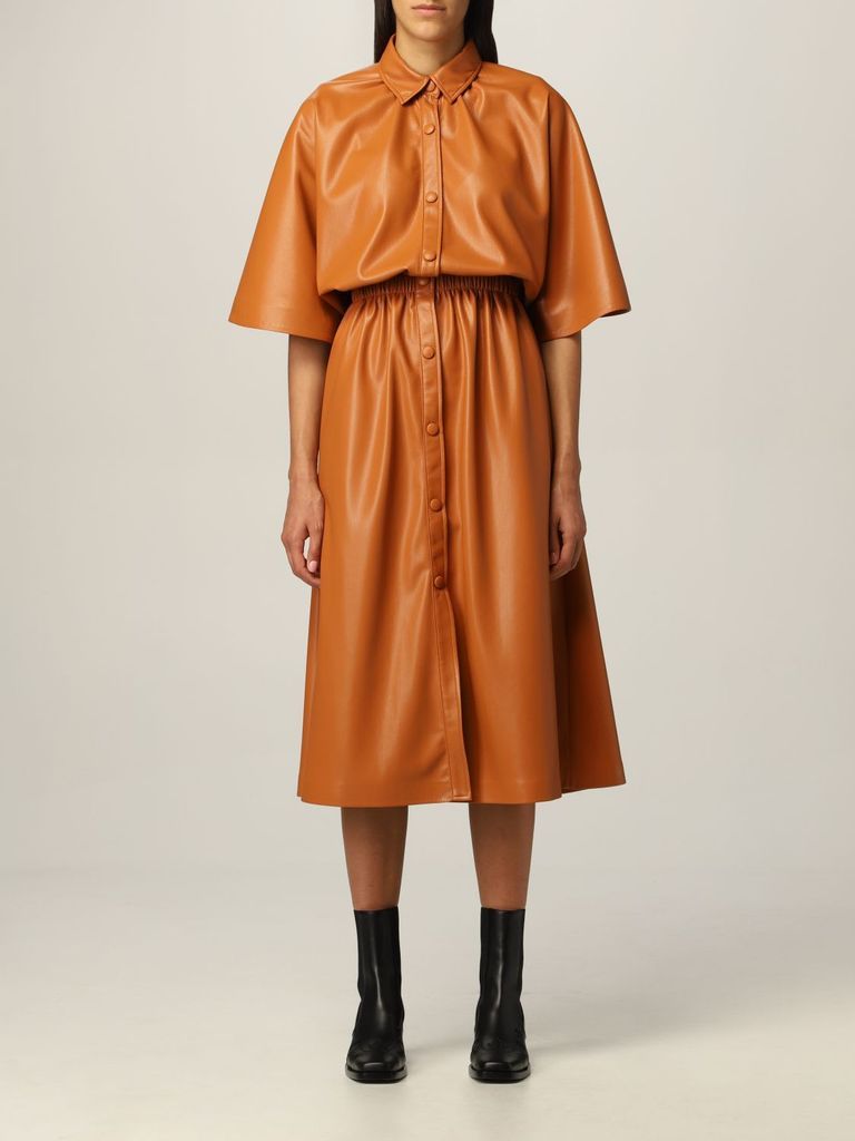 Dress Msgm Shirt Dress In Synthetic Leather