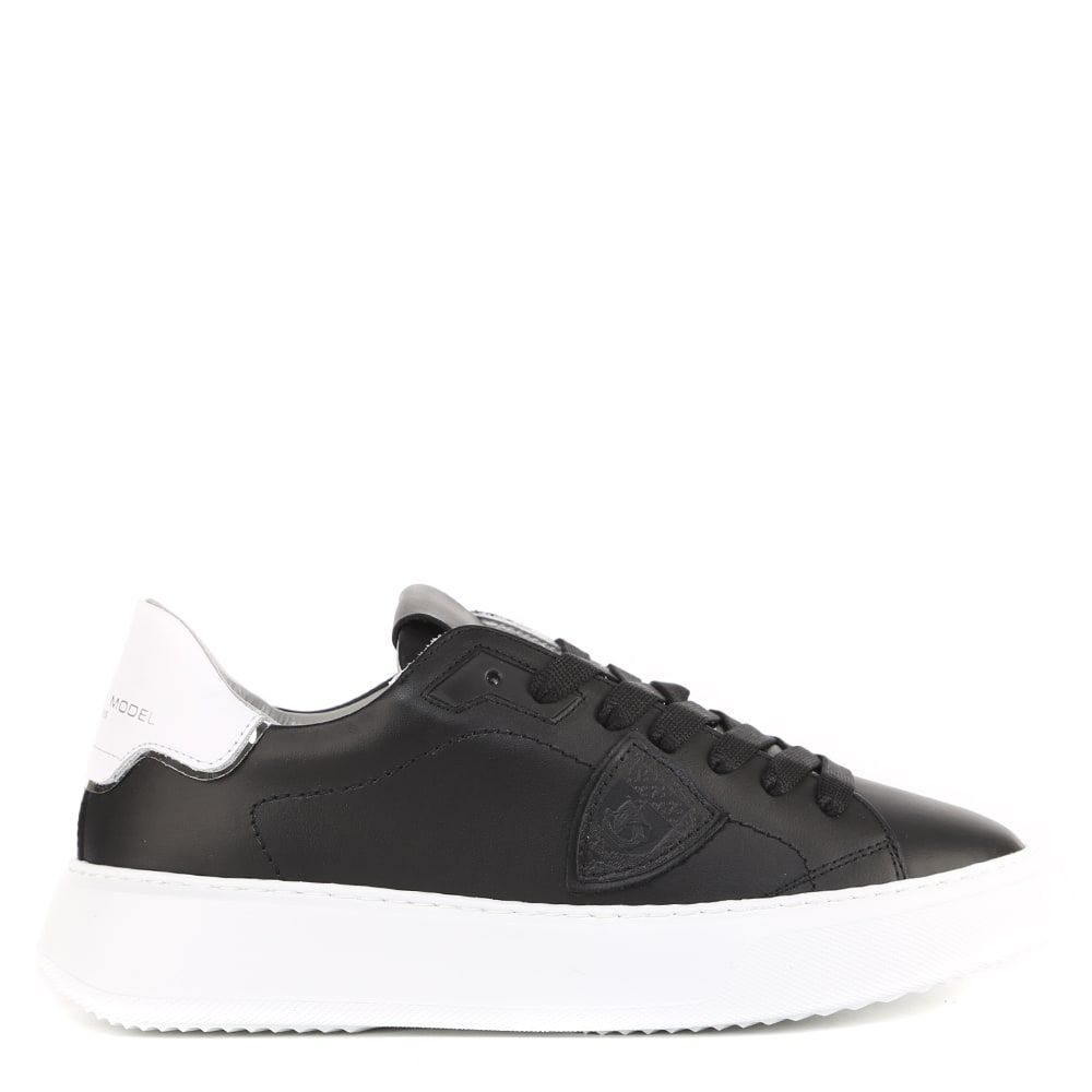 Temple Veau Sneakers In Leather With Contrasting Heel Tab