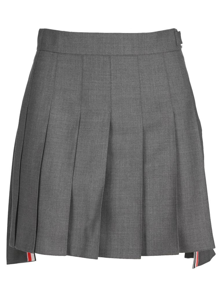 Dropped-back Pleated Mini-skirt