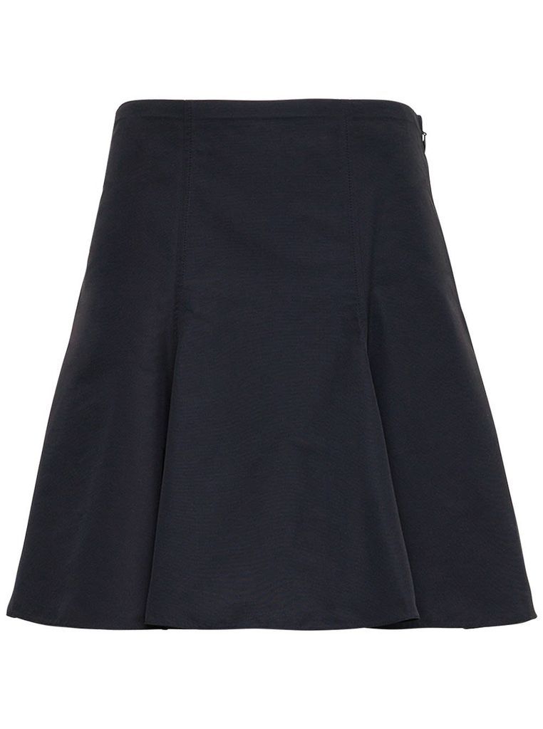 Black Micro Faille Skirt