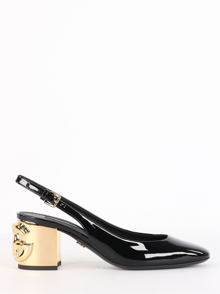 Alexa Sling Back In Patent Leather With Dg Heel