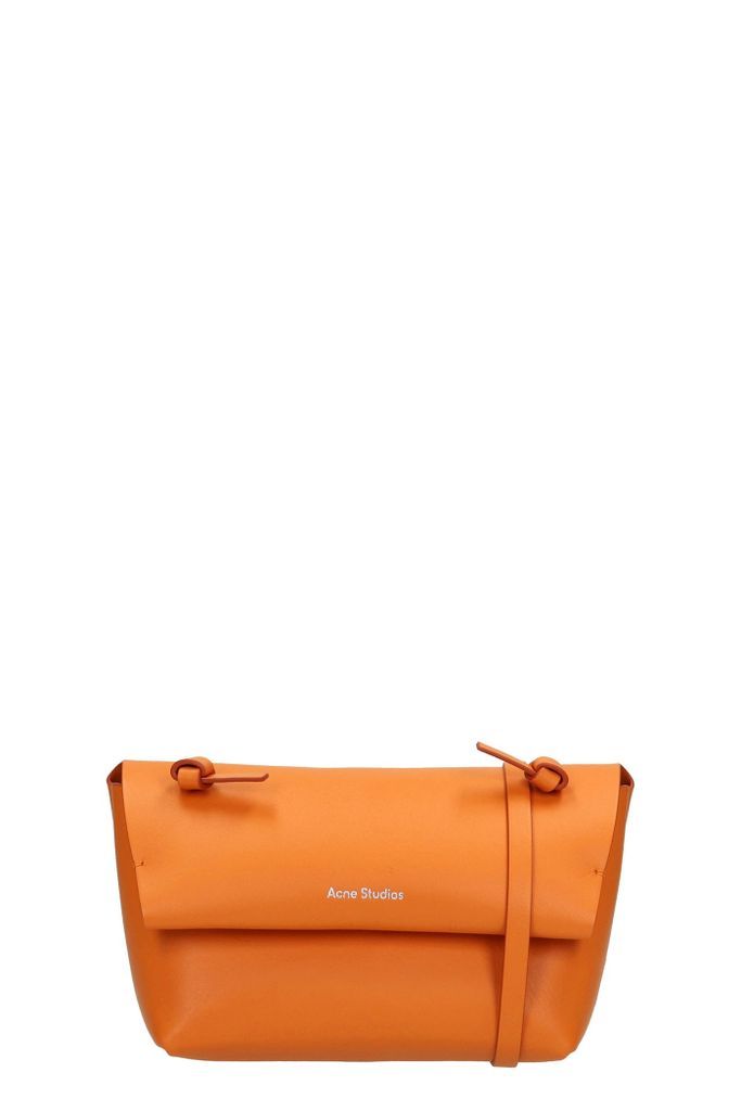 Alexandria Larg Shoulder Bag In Orange Leather
