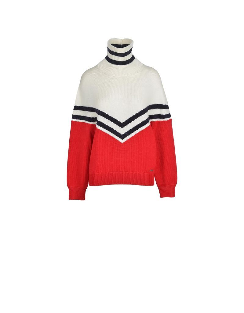 Womens White / Red Sweater
