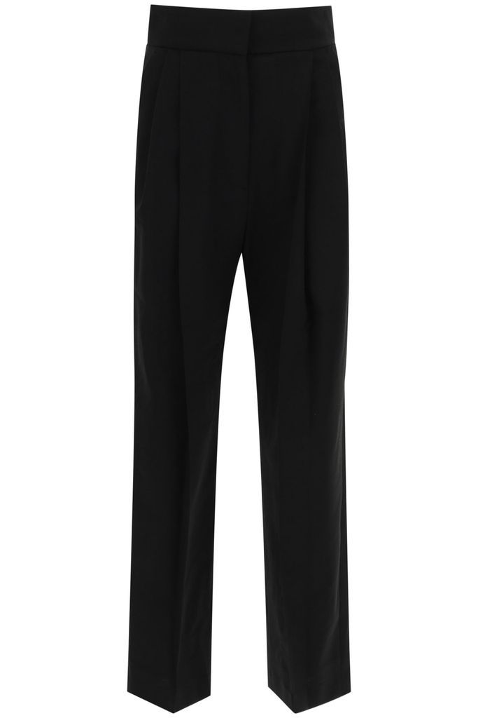 Pintuck Trousers With Pleats