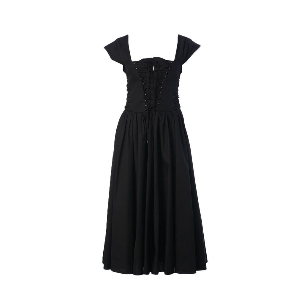 Lace Front Pleated Dress