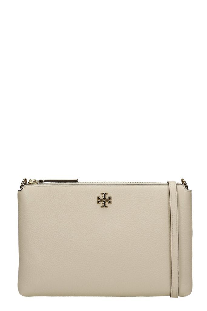 Clutch In Beige Leather