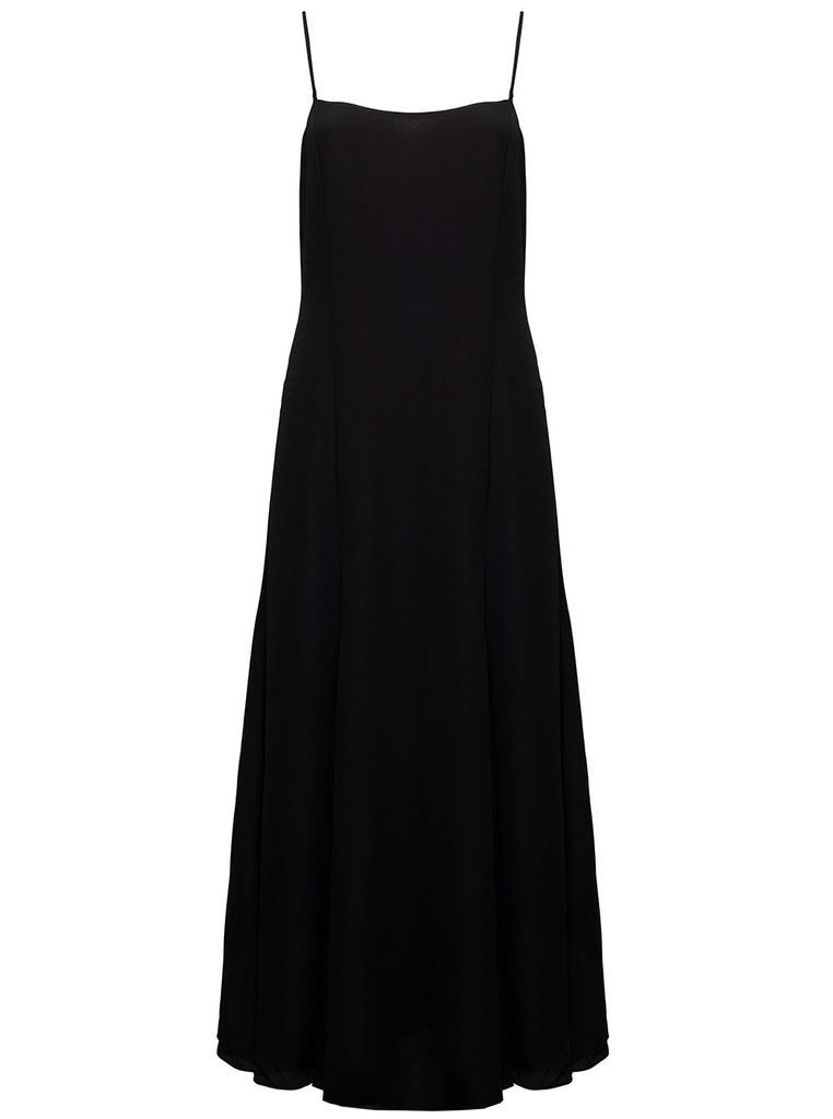 Black Recycled Fabric Long Dress Theory Woman