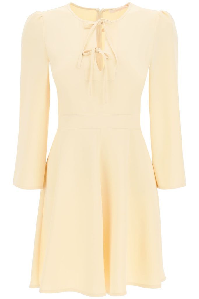 Crepe Dress With Bows