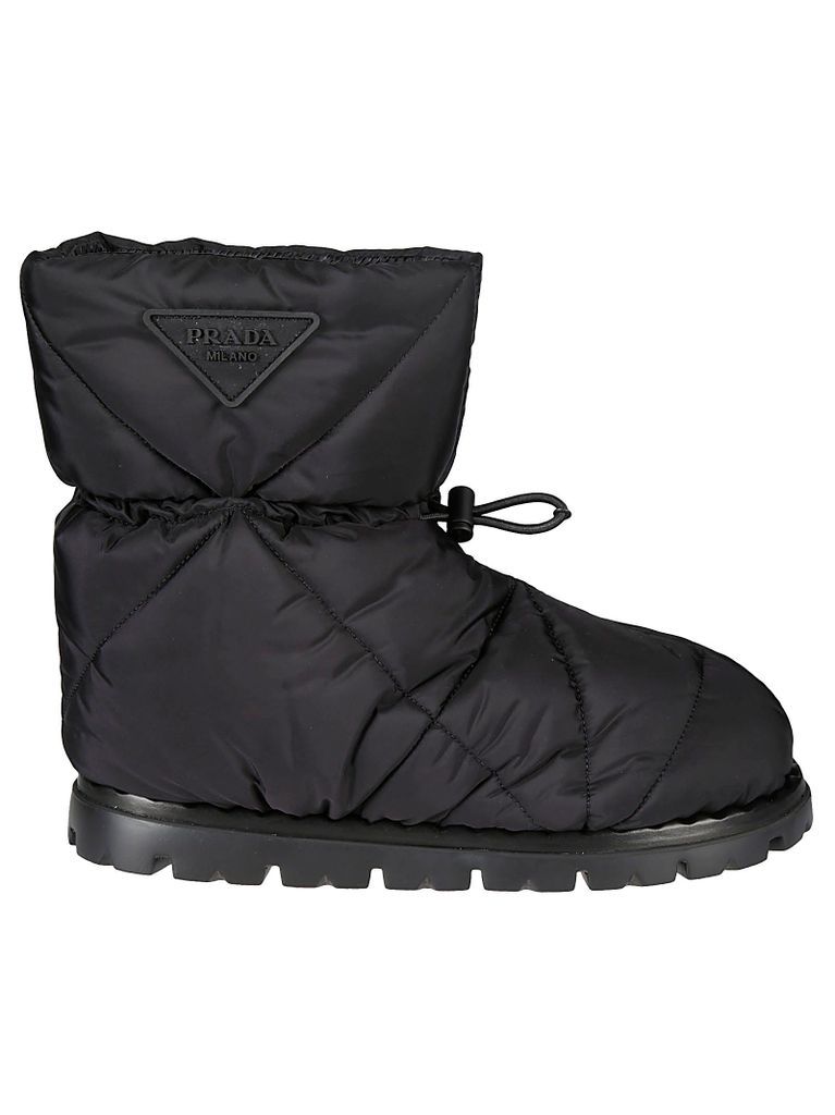Drawstring Quilted Ankle Boots