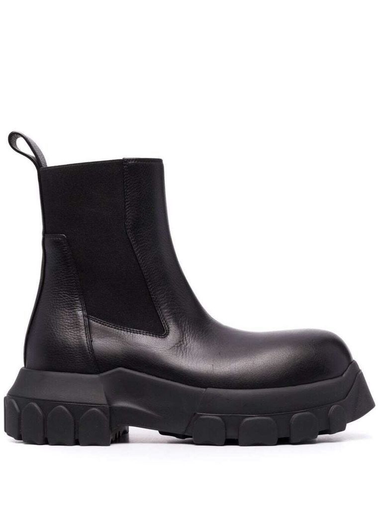 Chunky Black Leather Boots