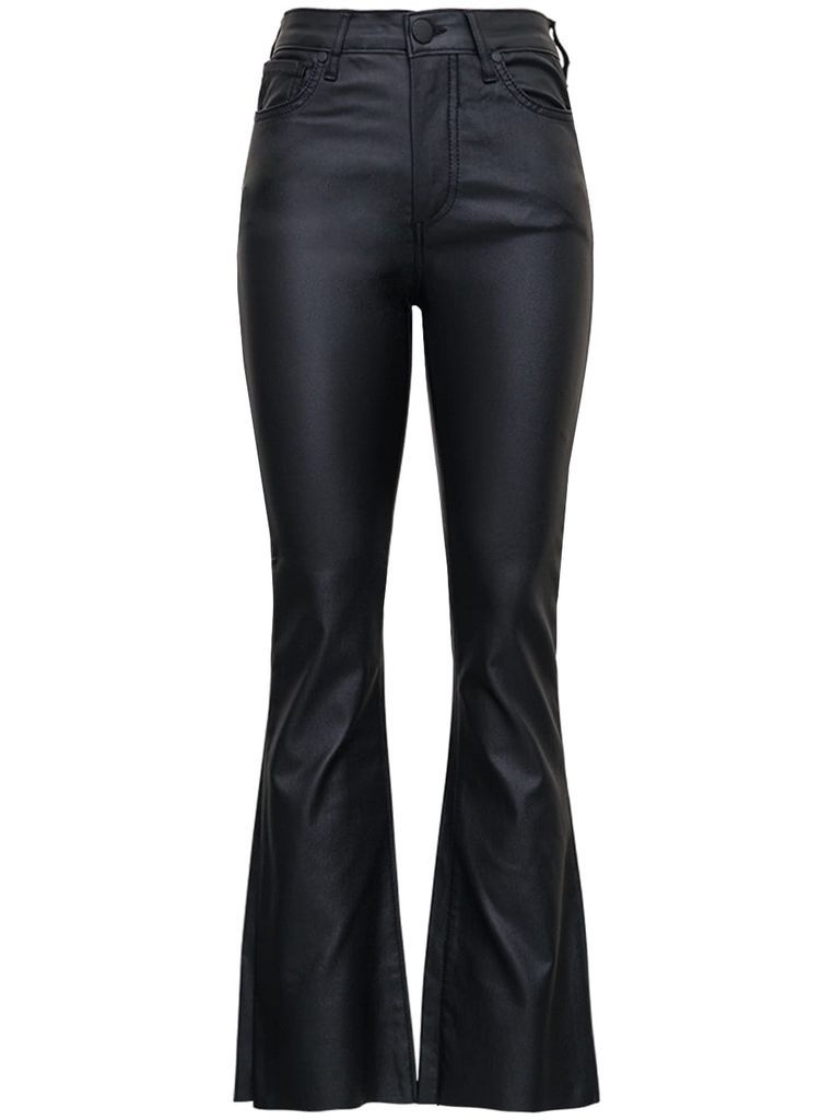 Black Coated Fabric Trousers