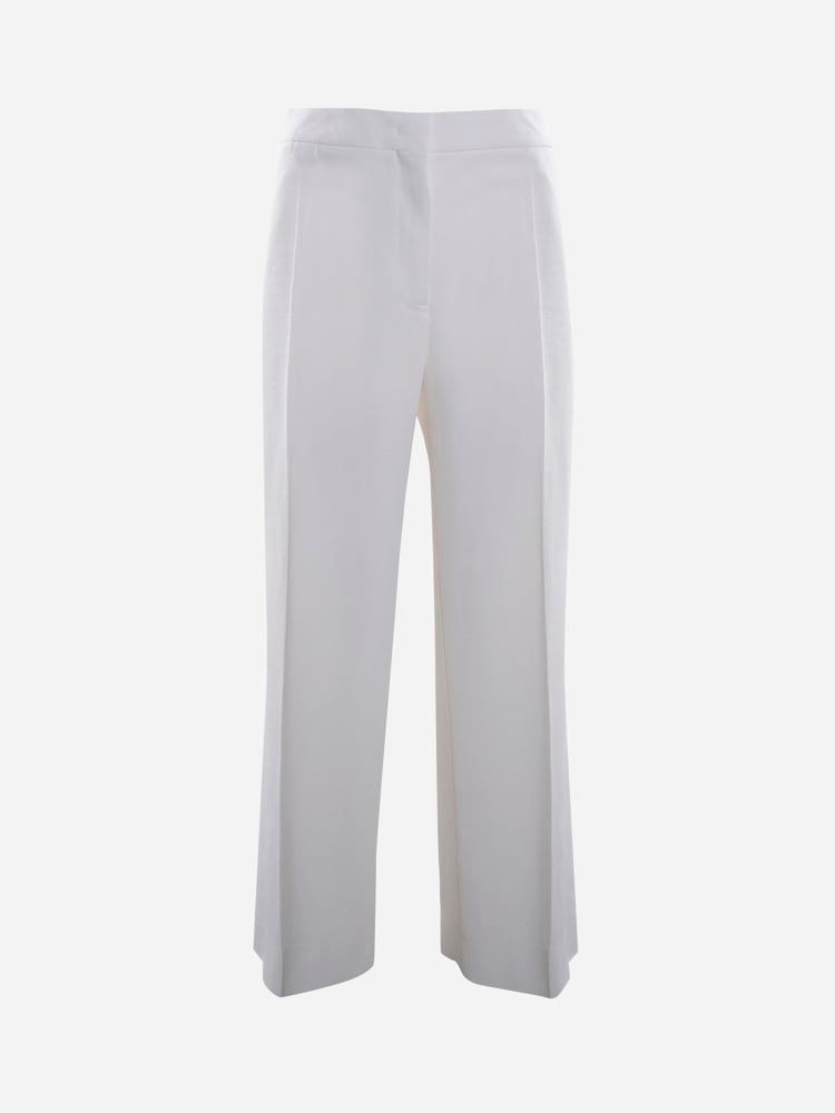 Cropped Tailored Trousers In Stretch Fabric