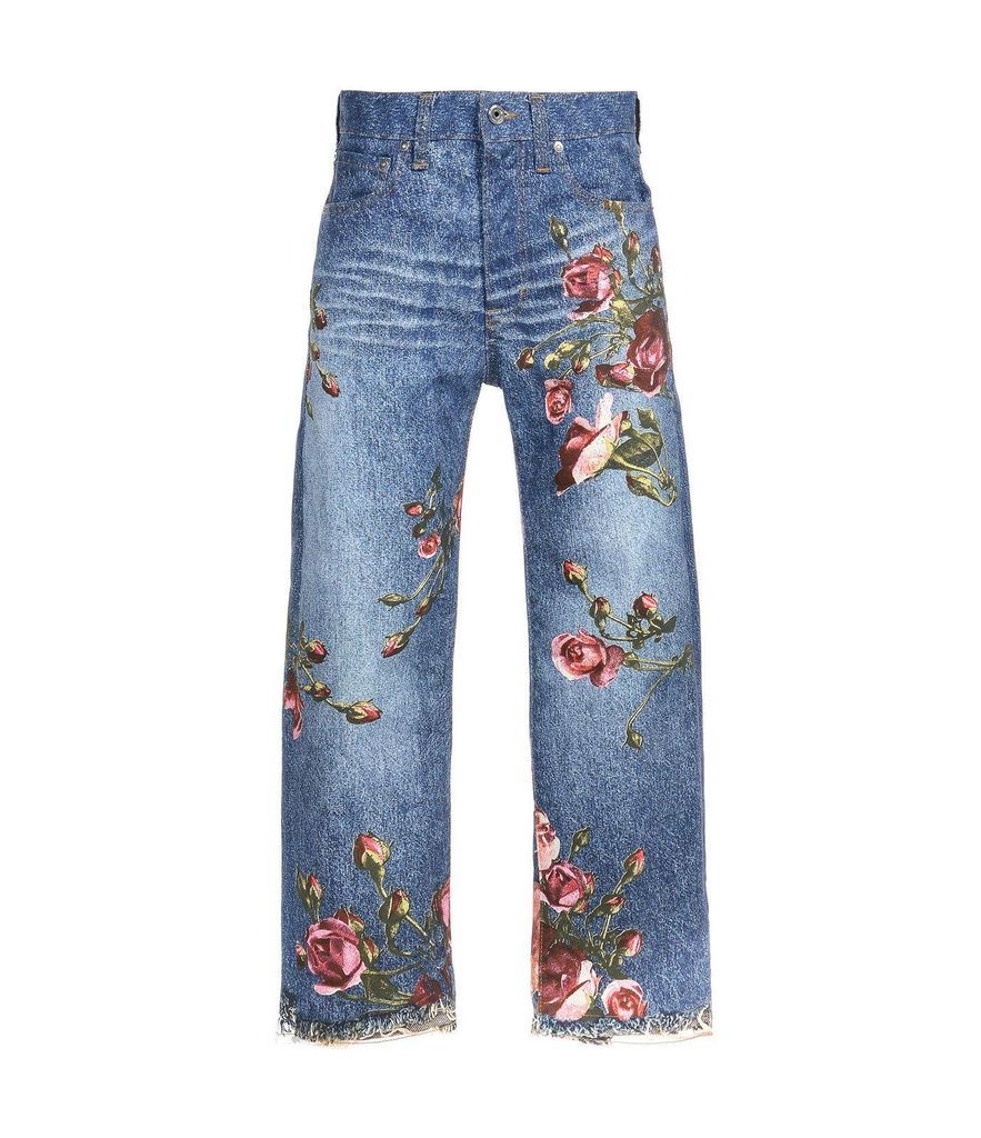 Floral Printed Straight Leg Jeans