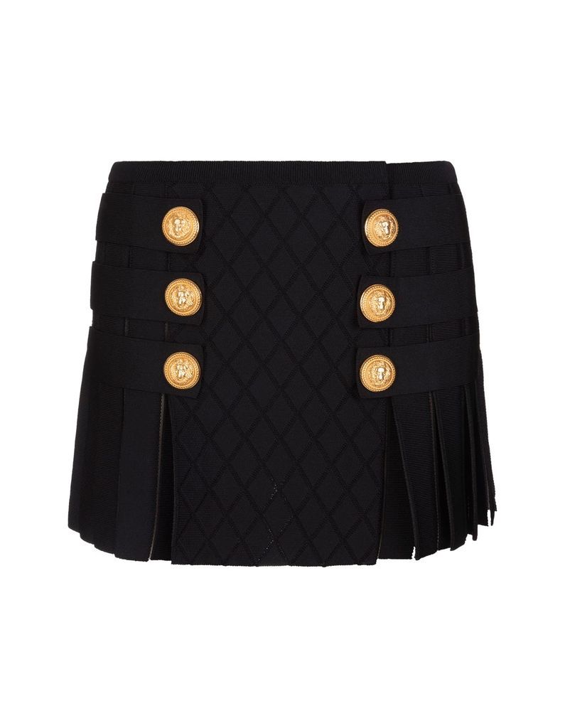 Pleated Mini Skirt In Black Knit