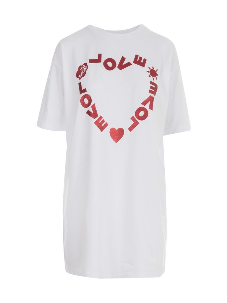 S/s Dress W/love Heart Print