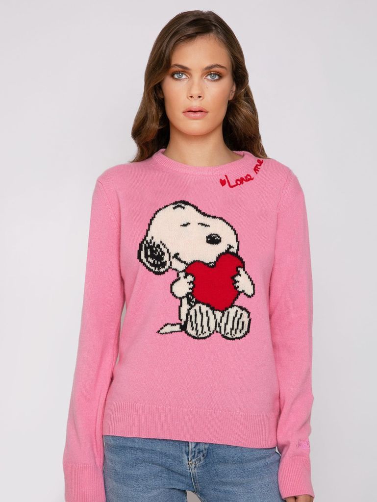 Snoopy Print Woman Sweater With Love Me Embroidery Peanuts Special Edition