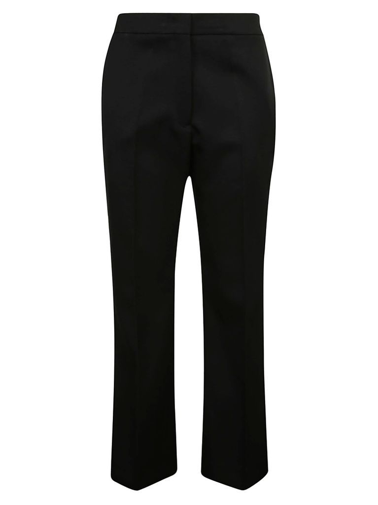 Straight Leg Plain Cropped Trousers