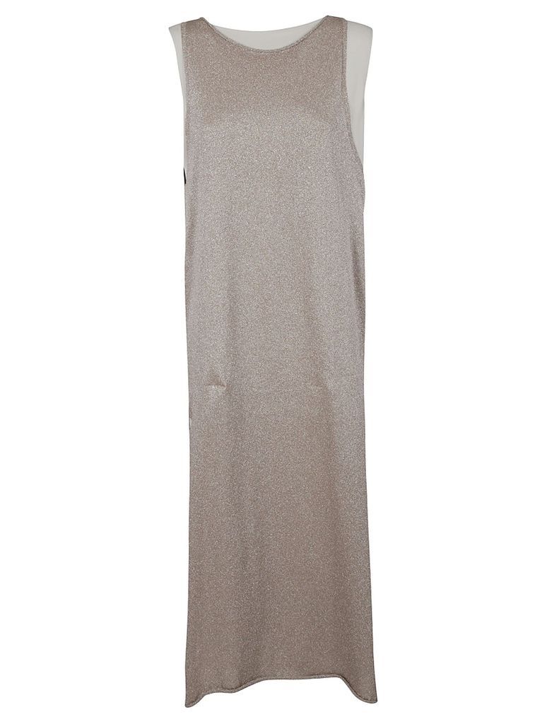 Side Slit Glitter Applique Sleeveless Dress