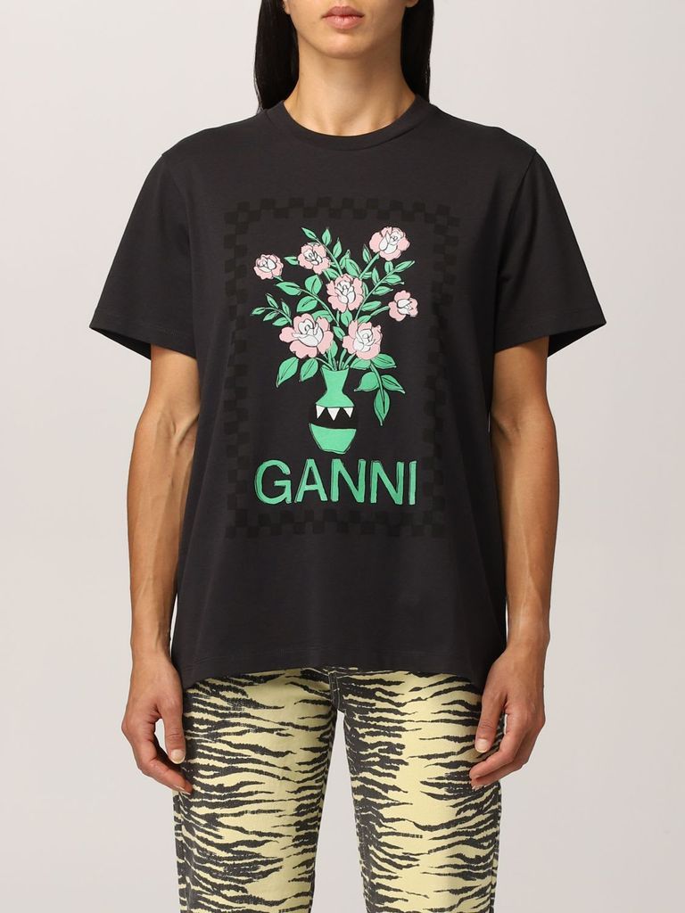 T-shirt Ganni Cotton T-shirt With Vase Graphics