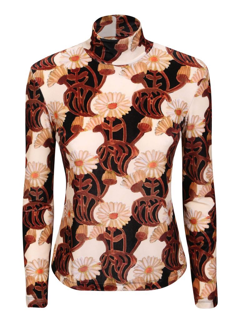 Velvet Floral Print Sweater