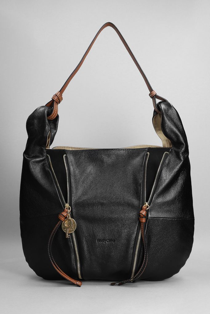 Indra Shoulder Bag In Black Leather