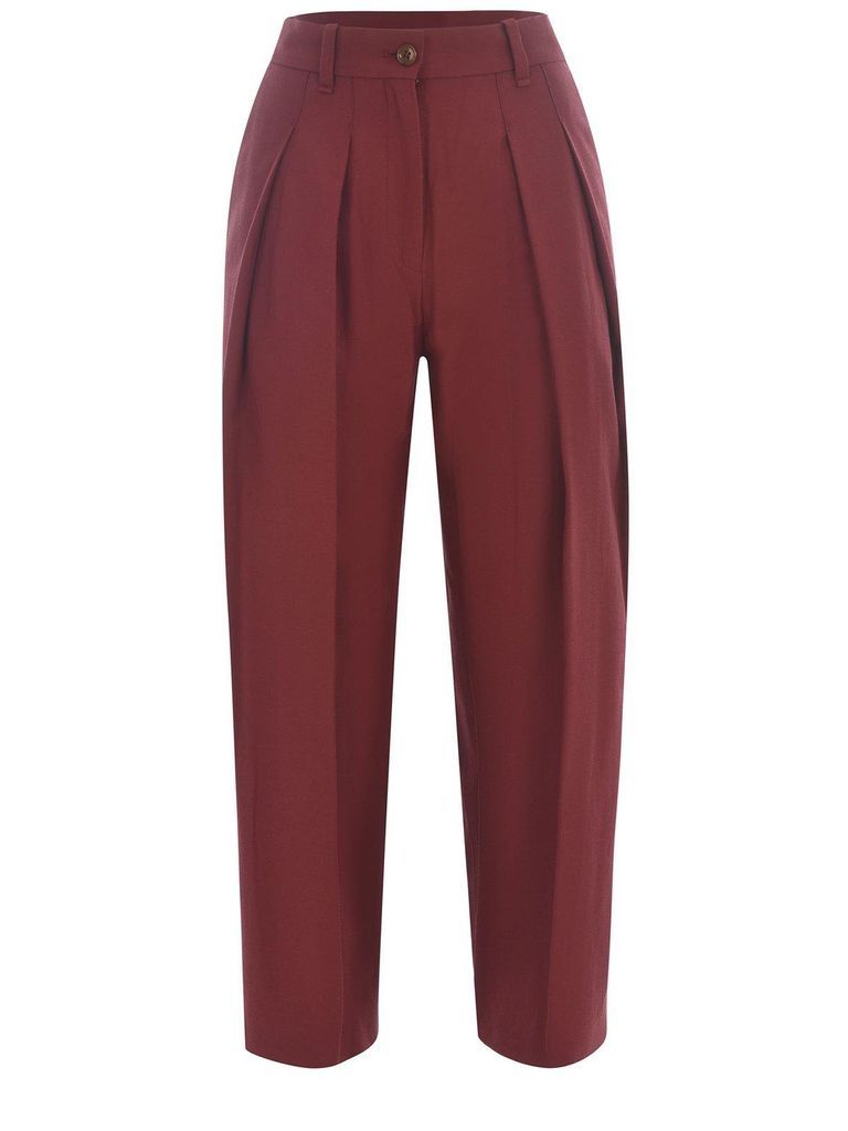 Cropped Pleated Trousers