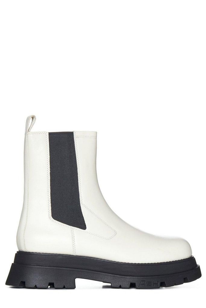 Panelled Round Toe Boots