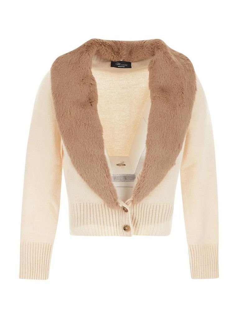 Faux Fur Knitted Cardigan