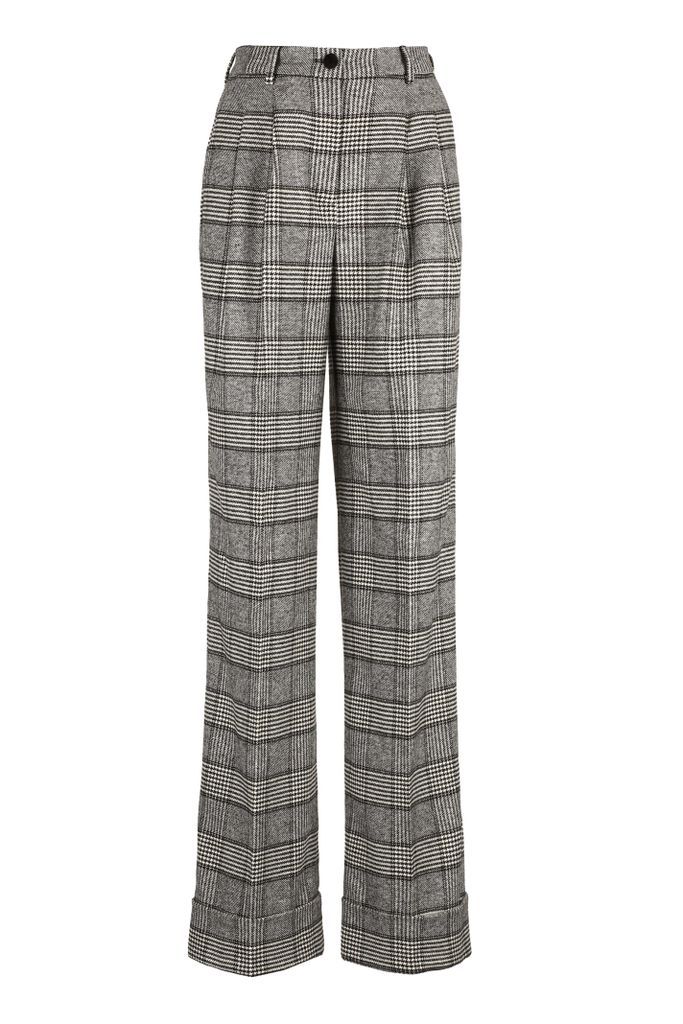 Prince Of Wales Check Wool Trousers