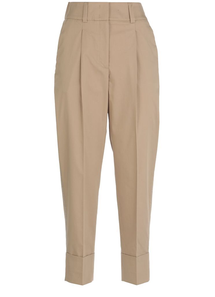 Cotton Trousers With Highlight