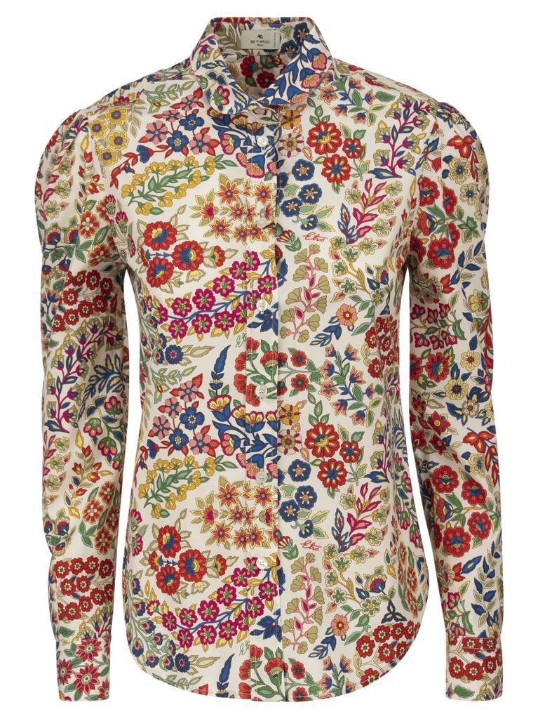 Cotton Shirt With Floral Paisley Print