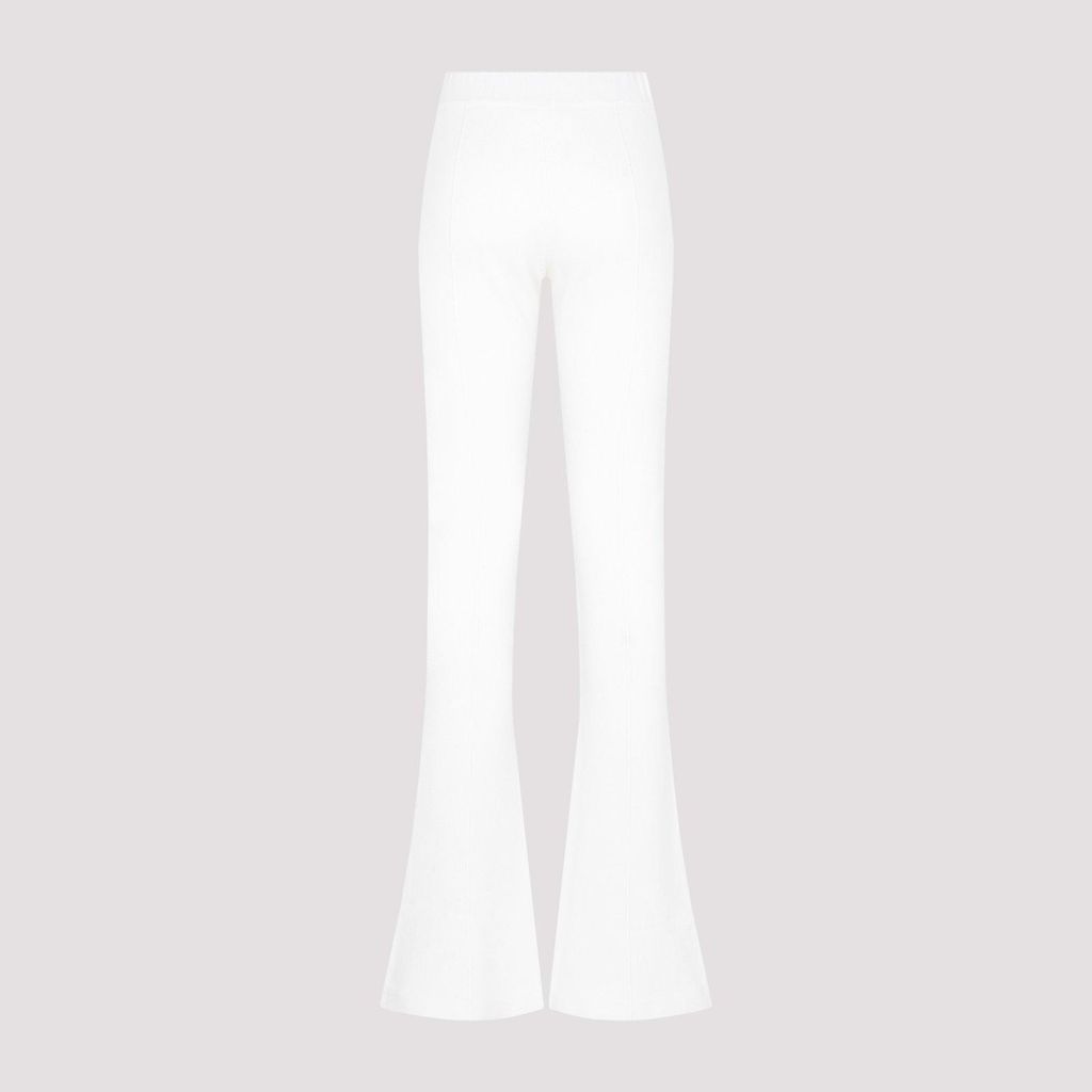 Flared Ribbed Waist Knitted Trousers