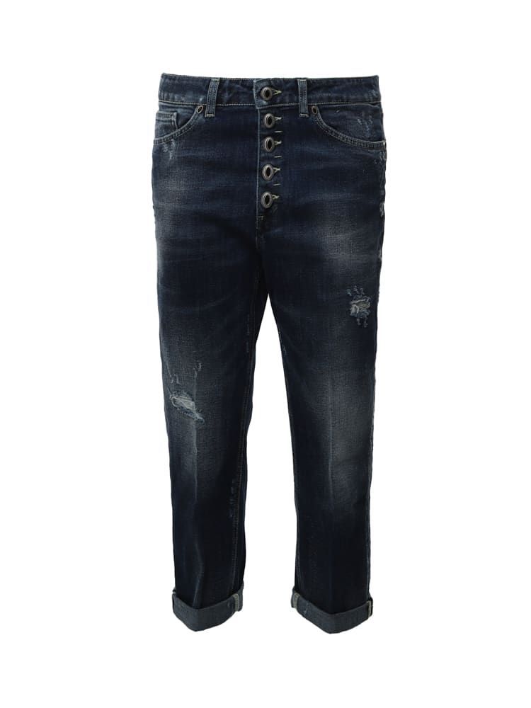Jeans Detailed With Jewel Button Fastening