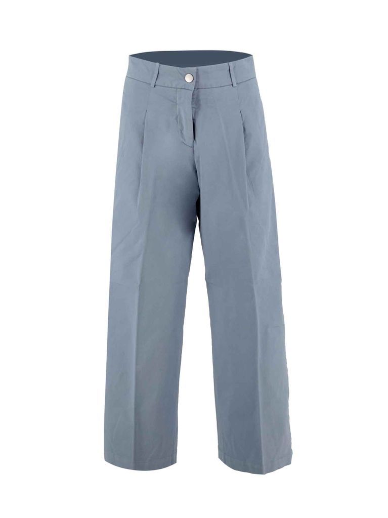 Pressed-crease Buckle-detail Straight-leg Trousers