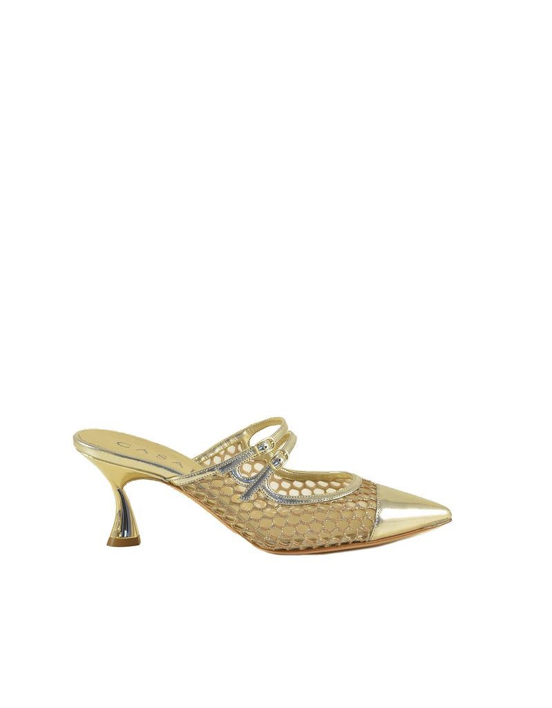 Womens Gold Mules