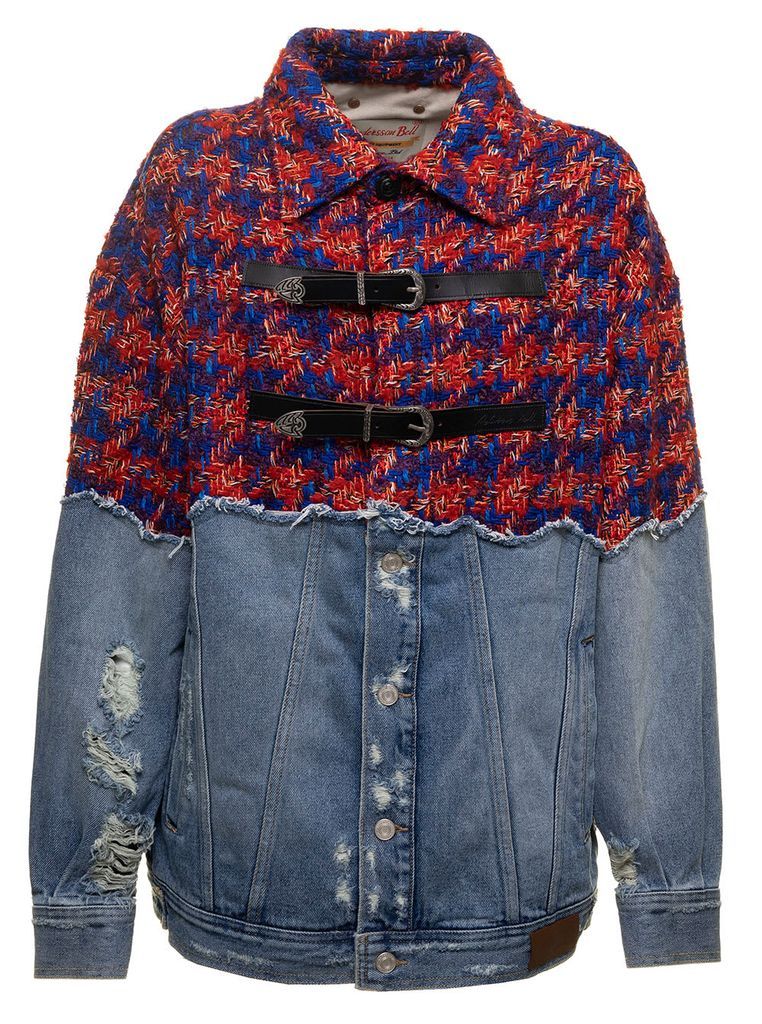 Patchwork In Tweed And Denim Jacket Woman Andersson Bell