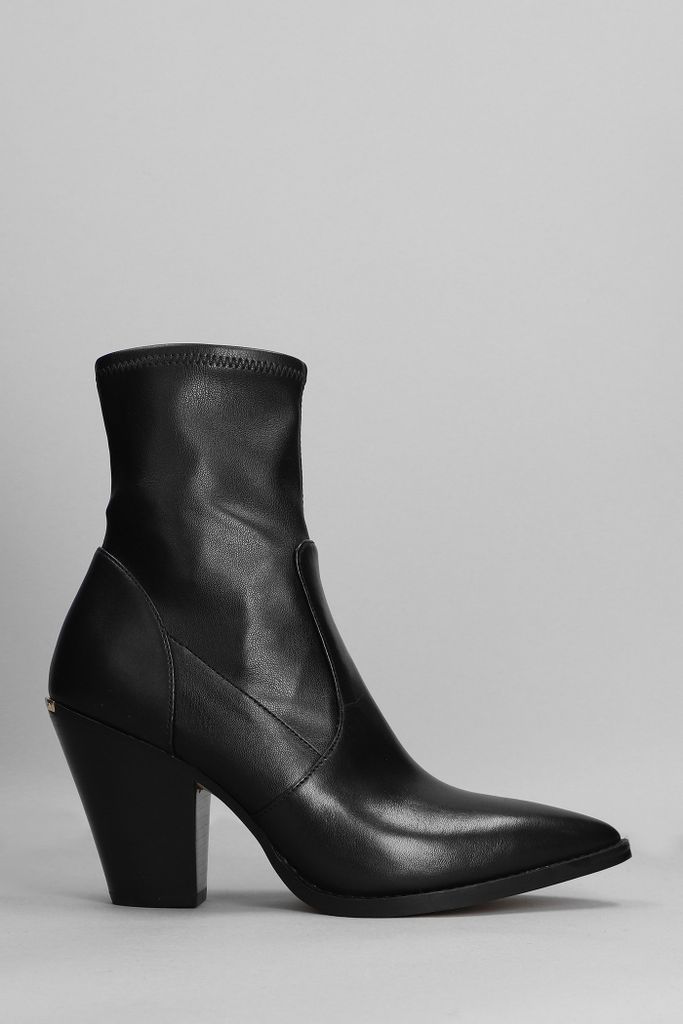 Dover Heeled High Heels Ankle Boots In Black Leather