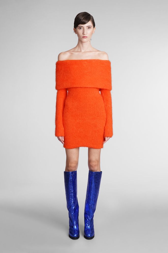 Aria Dress In Orange Wool