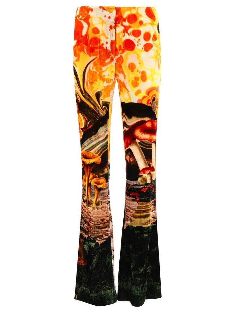 Graphic Printed High Waist Trousers