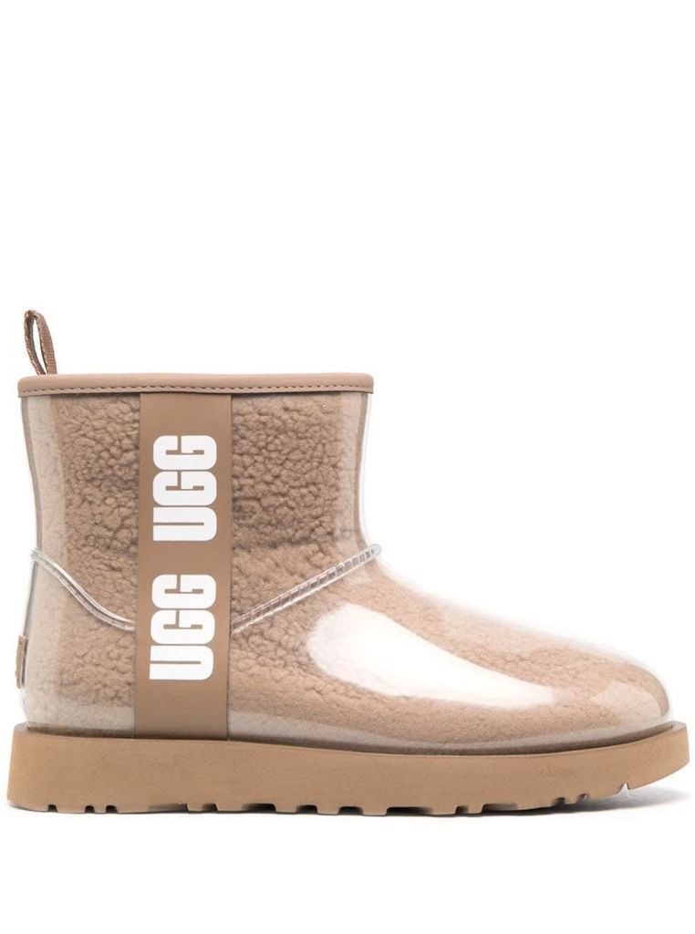 Classic Boots In Beige Pvc With Logo