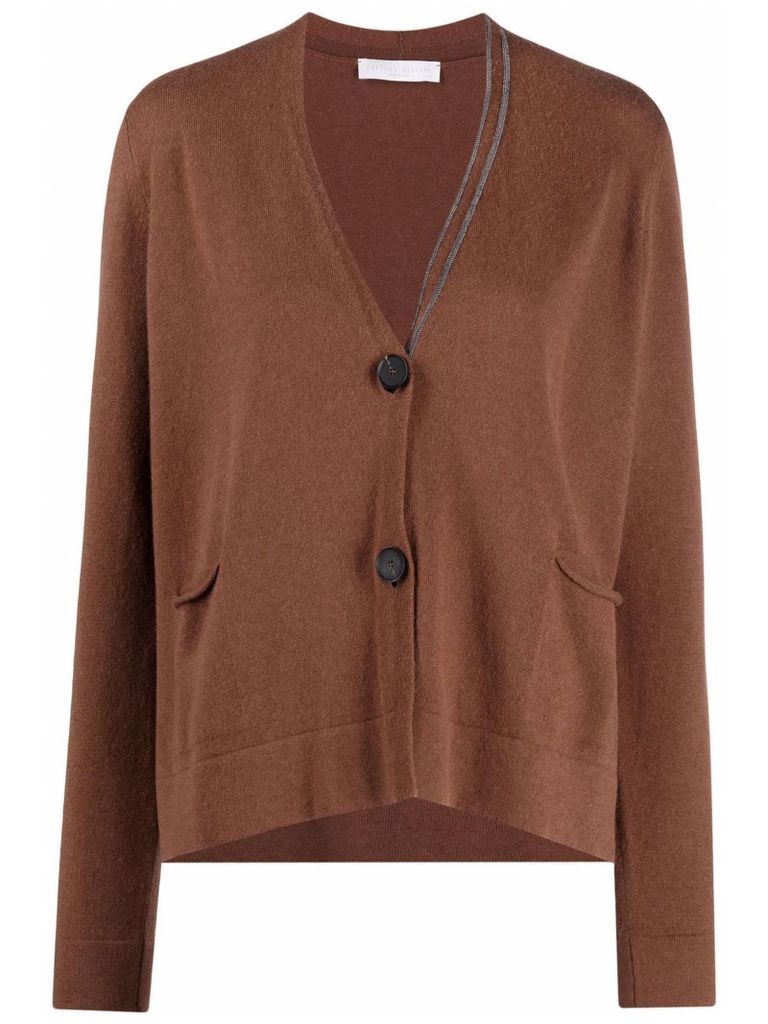 Wool, Silk And Cashmere Cardigan, Terracotta