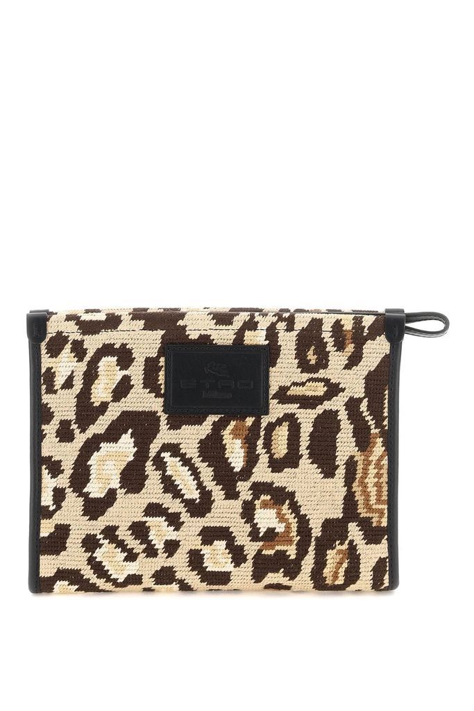 Animalier Emboidered Fabric Pouch