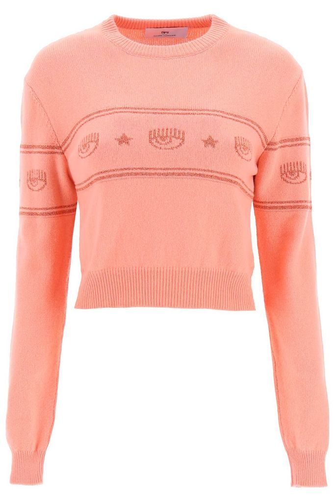 Lurex Maxilogo Short Sweater