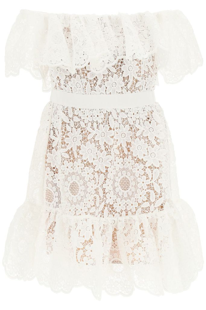 Off-shoulder Lace Mini Dress