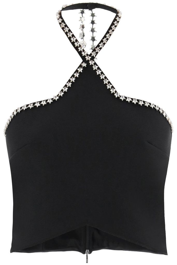 Cropped Top With Jewel Stars