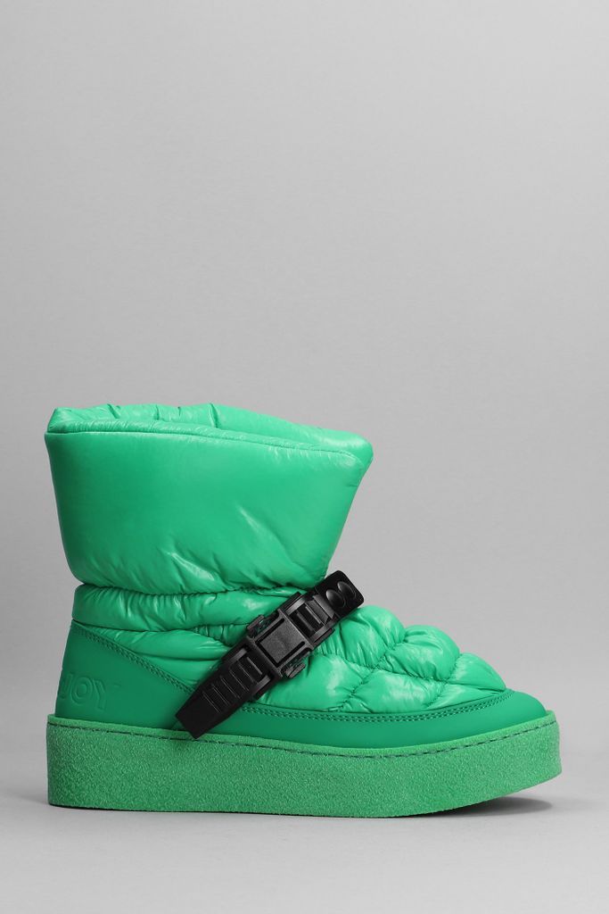 Ankle Boots In Green Polyamide