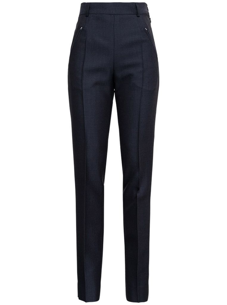 Anthracite Grey Tailored Pants In Wool Blend