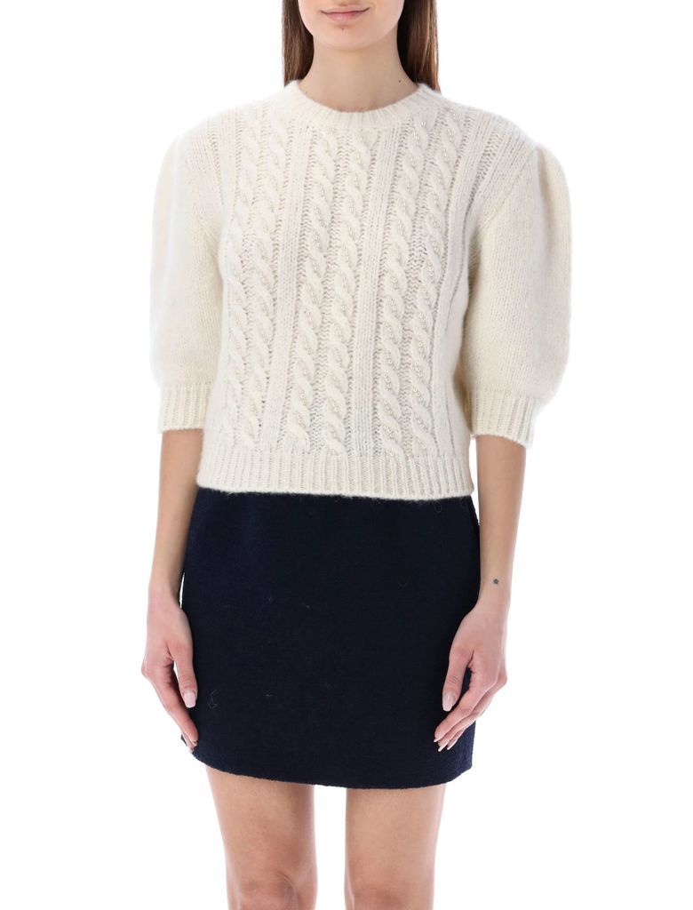 Cable Knit Jumper With Pearls